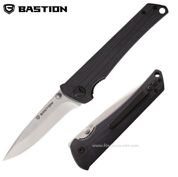 Bastion Partizan 12 Framelock Folding Knife, D2, G10 Black, BSTN12